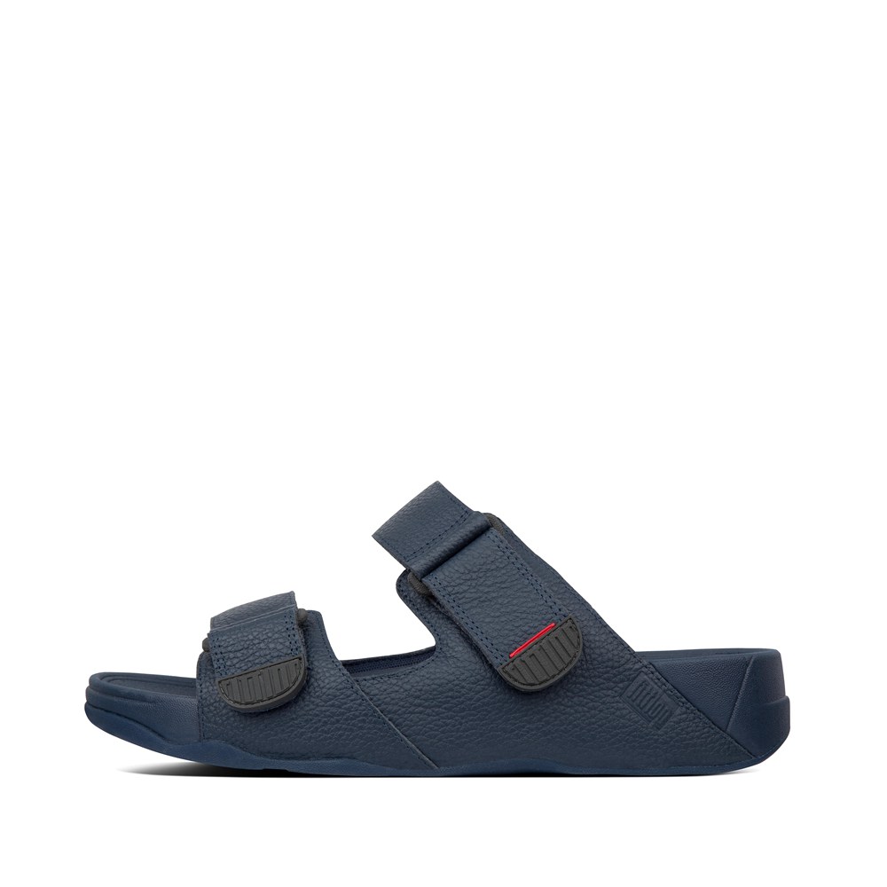 Fitflop Man Slides Navy - Gogh Moc Adjustable Leather - HP5286739